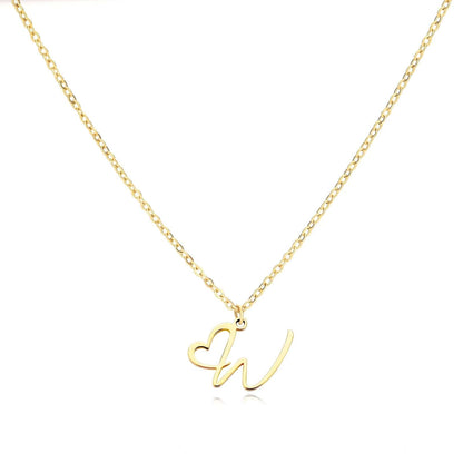 J'ador Paris Necklaces W / Gold Merged Initial Heart Necklace