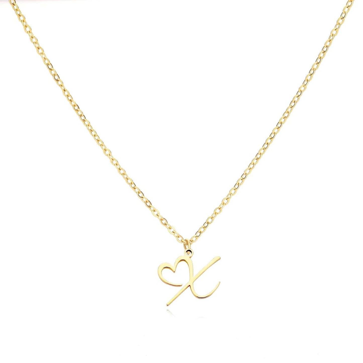 J'ador Paris Necklaces X / Gold Merged Initial Heart Necklace