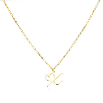 J'ador Paris Necklaces X / Gold Merged Initial Heart Necklace