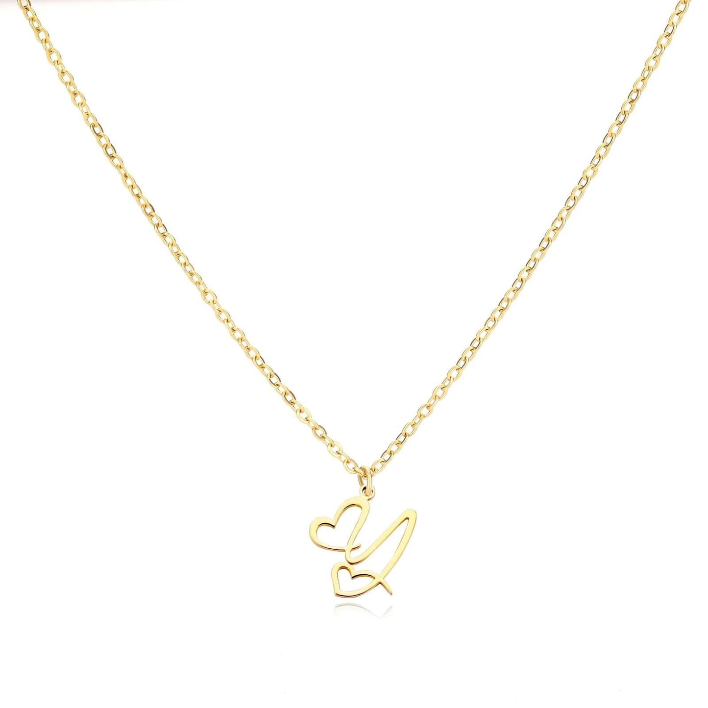 J'ador Paris Necklaces Y / Gold Merged Initial Heart Necklace