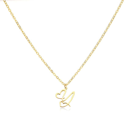 J'ador Paris Necklaces Y / Gold Merged Initial Heart Necklace