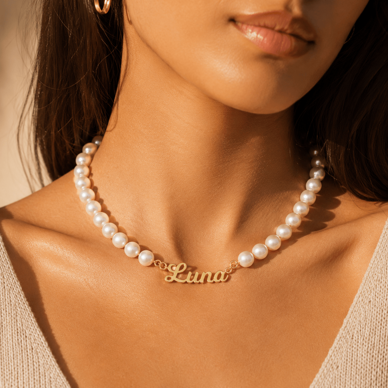 J'ador Paris Necklaces Pearl Name Necklace