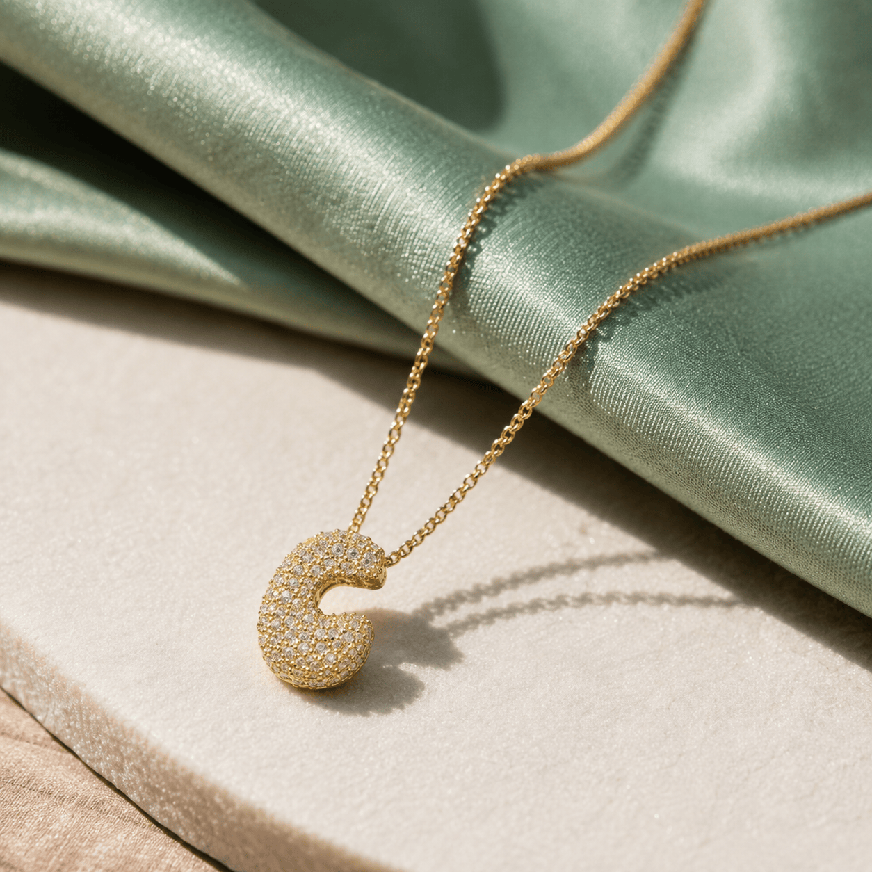 J'ador Paris Necklaces Sparkly Bubble Initial Necklace