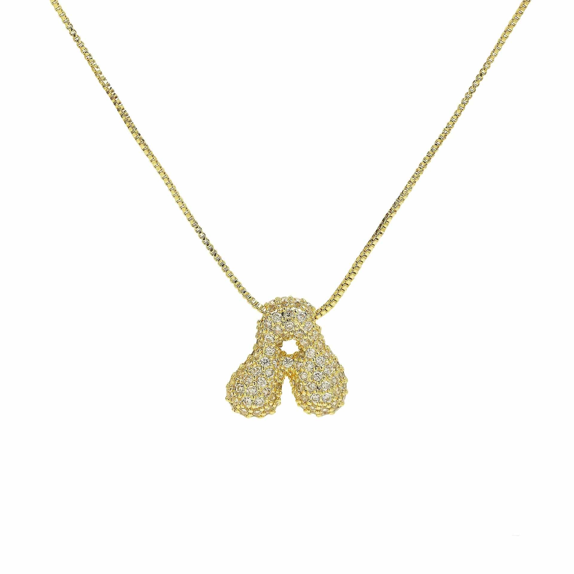 J'ador Paris Necklaces Gold / A Sparkly Bubble Initial Necklace