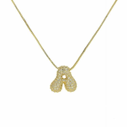 J'ador Paris Necklaces Gold / A Sparkly Bubble Initial Necklace