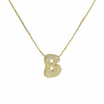 J'ador Paris Necklaces Gold / B Sparkly Bubble Initial Necklace