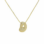 J'ador Paris Necklaces Gold / D Sparkly Bubble Initial Necklace