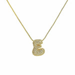 J'ador Paris Necklaces Gold / E Sparkly Bubble Initial Necklace