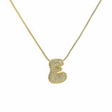 J'ador Paris Necklaces Gold / E Sparkly Bubble Initial Necklace