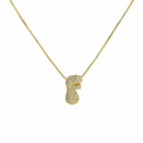 J'ador Paris Necklaces Gold / F Sparkly Bubble Initial Necklace