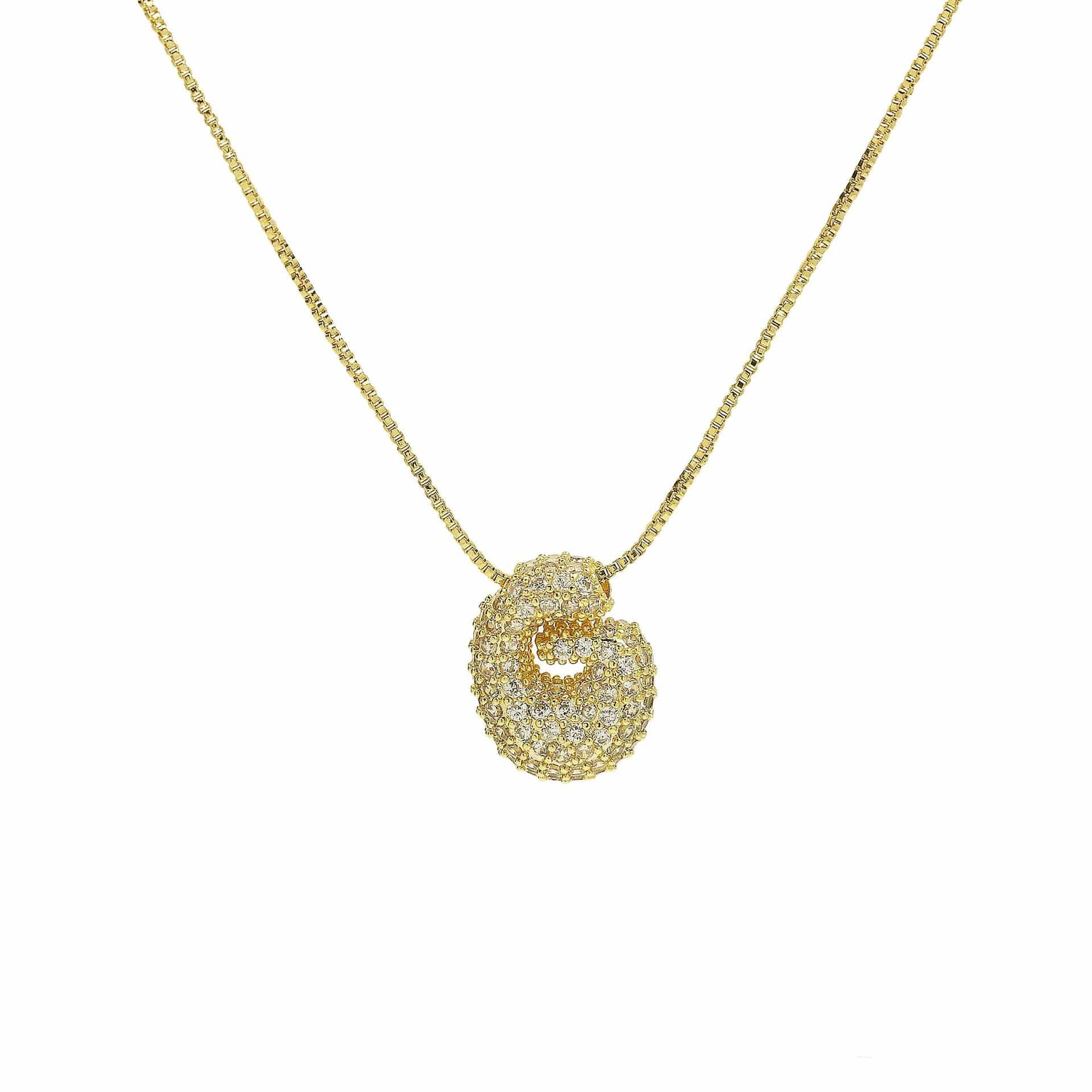 J'ador Paris Necklaces Gold / G Sparkly Bubble Initial Necklace