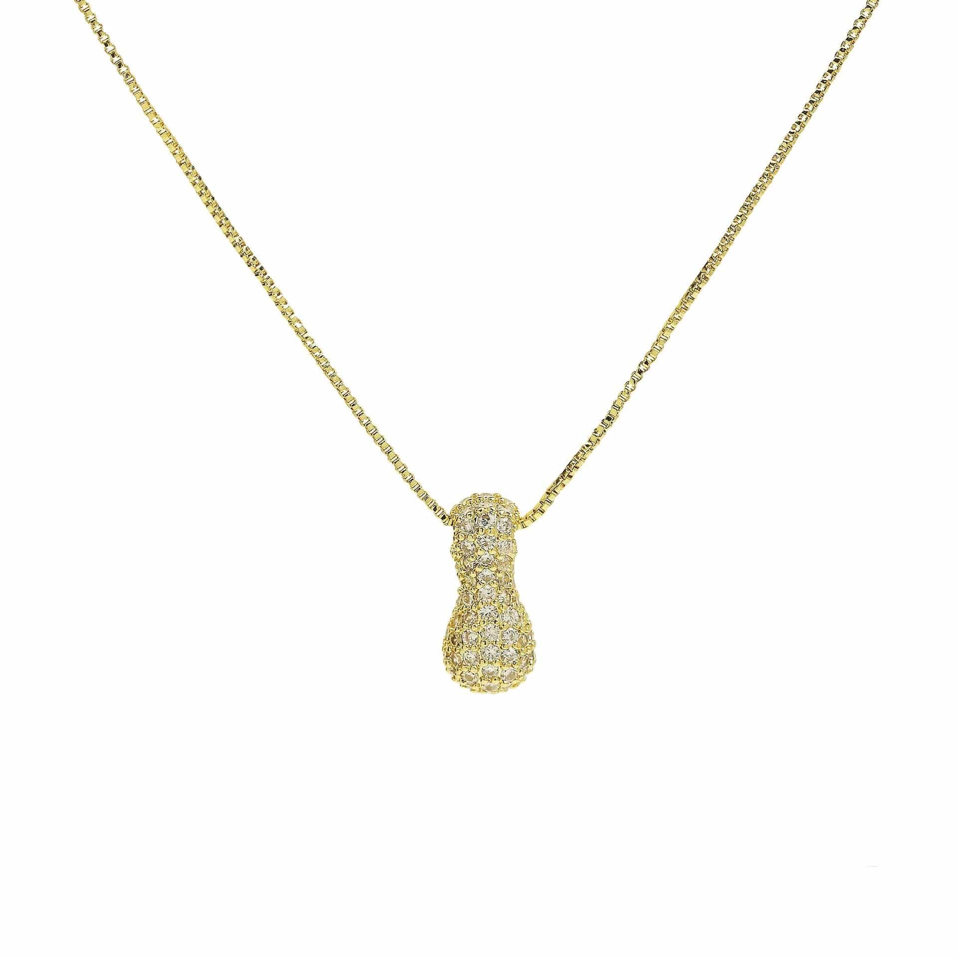 J'ador Paris Necklaces Gold / I Sparkly Bubble Initial Necklace