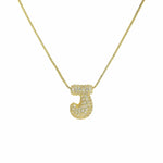 J'ador Paris Necklaces Gold / J Sparkly Bubble Initial Necklace