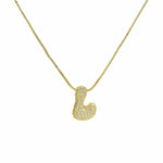 J'ador Paris Necklaces Gold / L Sparkly Bubble Initial Necklace