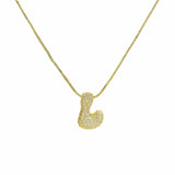 J'ador Paris Necklaces Gold / L Sparkly Bubble Initial Necklace