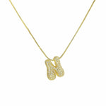 J'ador Paris Necklaces Gold / N Sparkly Bubble Initial Necklace