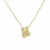 J'ador Paris Necklaces Gold / N Sparkly Bubble Initial Necklace