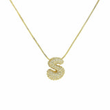 J'ador Paris Necklaces Gold / S Sparkly Bubble Initial Necklace