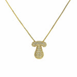 J'ador Paris Necklaces Gold / T Sparkly Bubble Initial Necklace