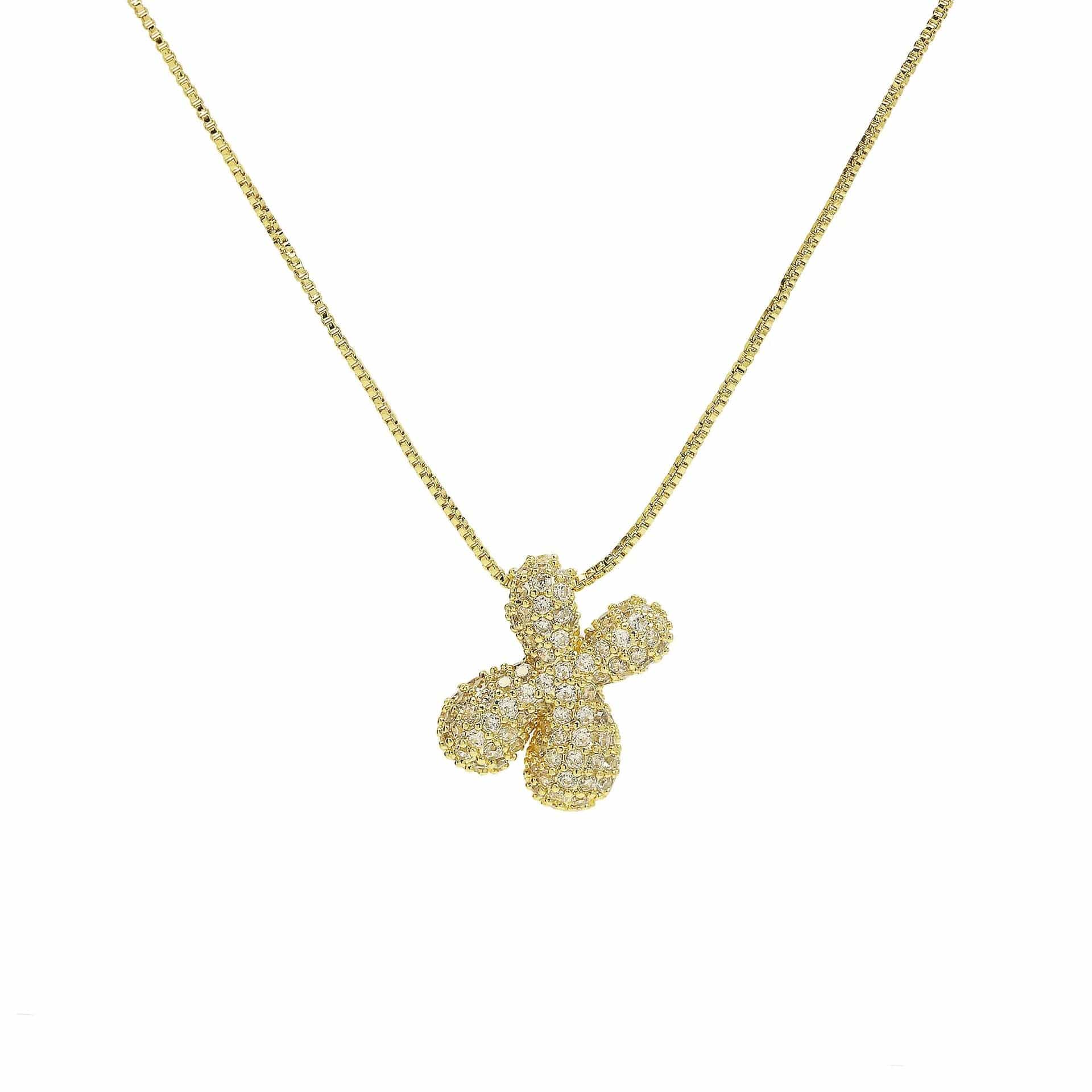 J'ador Paris Necklaces Gold / X Sparkly Bubble Initial Necklace