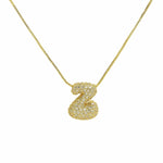 J'ador Paris Necklaces Gold / Z Sparkly Bubble Initial Necklace