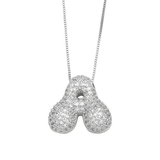 J'ador Paris Necklaces Silver / A Sparkly Bubble Initial Necklace