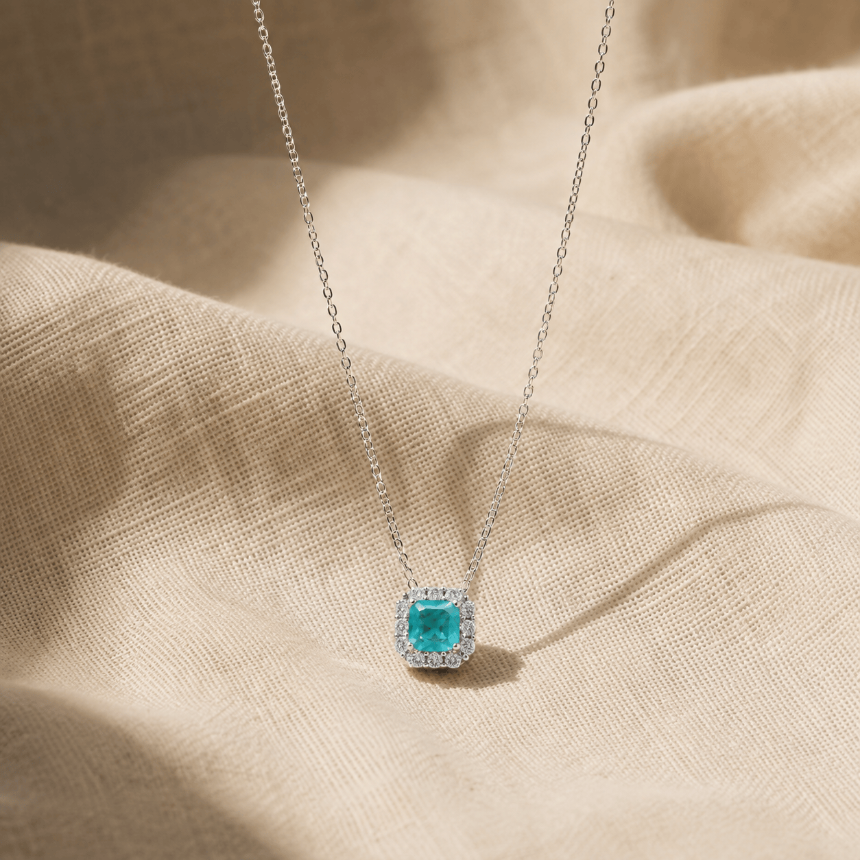 J'ador Paris Necklaces Square Paraiba Tourmaline Necklace