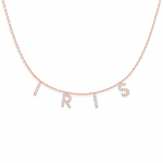 J'ador Paris Rose gold / 14inch Pavé Custom Name Necklace