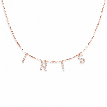 J'ador Paris Rose gold / 14inch Pavé Custom Name Necklace