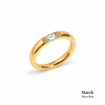 J'ador Paris Rings Aqua Blue / 6 Birthstone Ring
