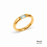 J'ador Paris Rings Aqua Blue / 6 Birthstone Ring