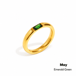 J'ador Paris Rings Emerald Green / 6 Birthstone Ring