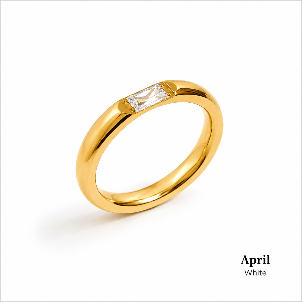 J'ador Paris Rings White / 6 Birthstone Ring