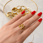 J'ador Paris Rings Initial Chunky Ring