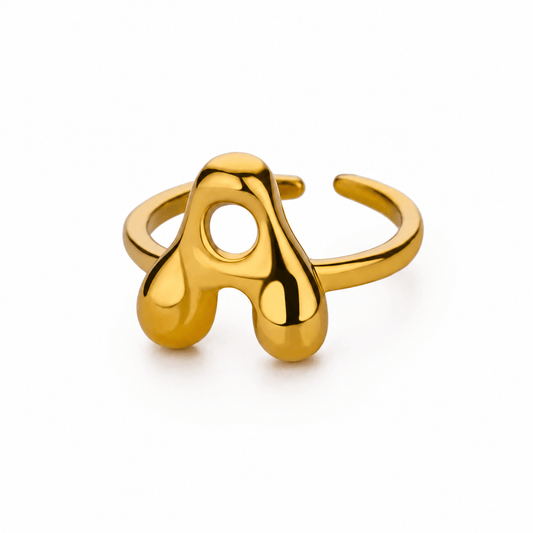 J'ador Paris Rings Gold / A Initial Chunky Ring