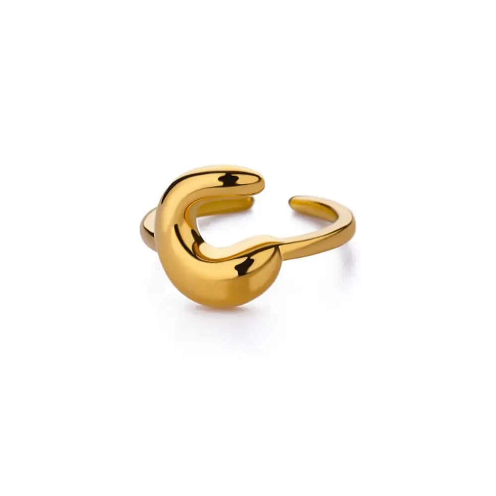 J'ador Paris Rings Gold / C Initial Chunky Ring