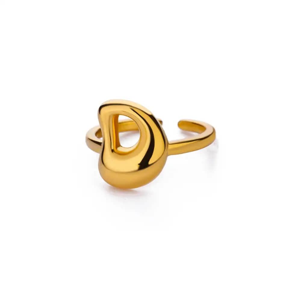 J'ador Paris Rings Gold / D Initial Chunky Ring