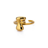 J'ador Paris Rings Gold / F Initial Chunky Ring