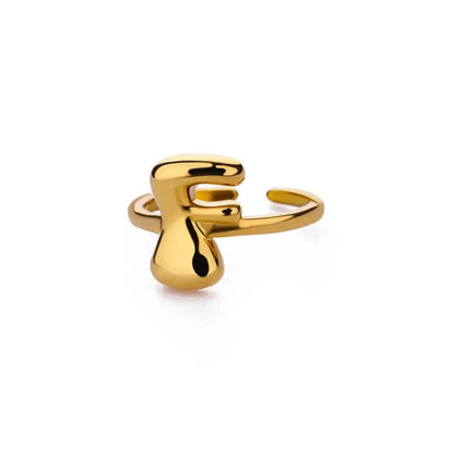 J'ador Paris Rings Gold / F Initial Chunky Ring