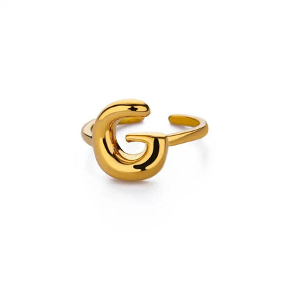 J'ador Paris Rings Gold / G Initial Chunky Ring