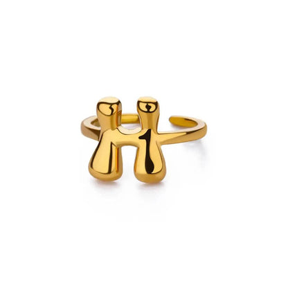 J'ador Paris Rings Gold / H Initial Chunky Ring