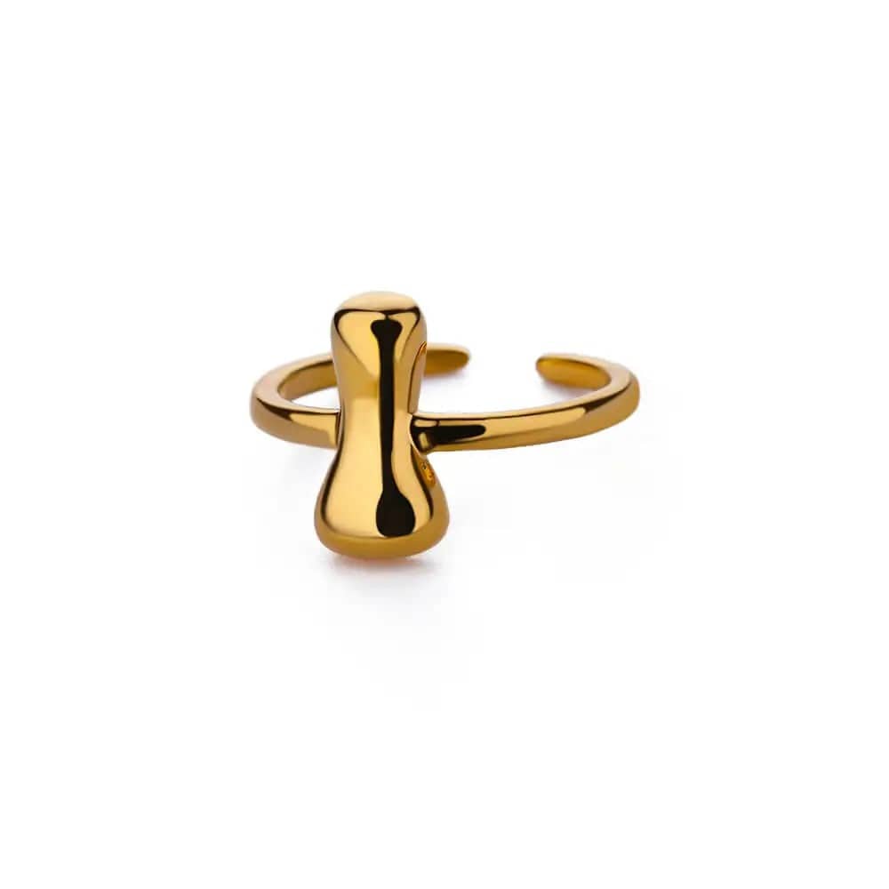 J'ador Paris Rings Gold / I Initial Chunky Ring