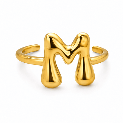 J'ador Paris Rings Gold / M Initial Chunky Ring