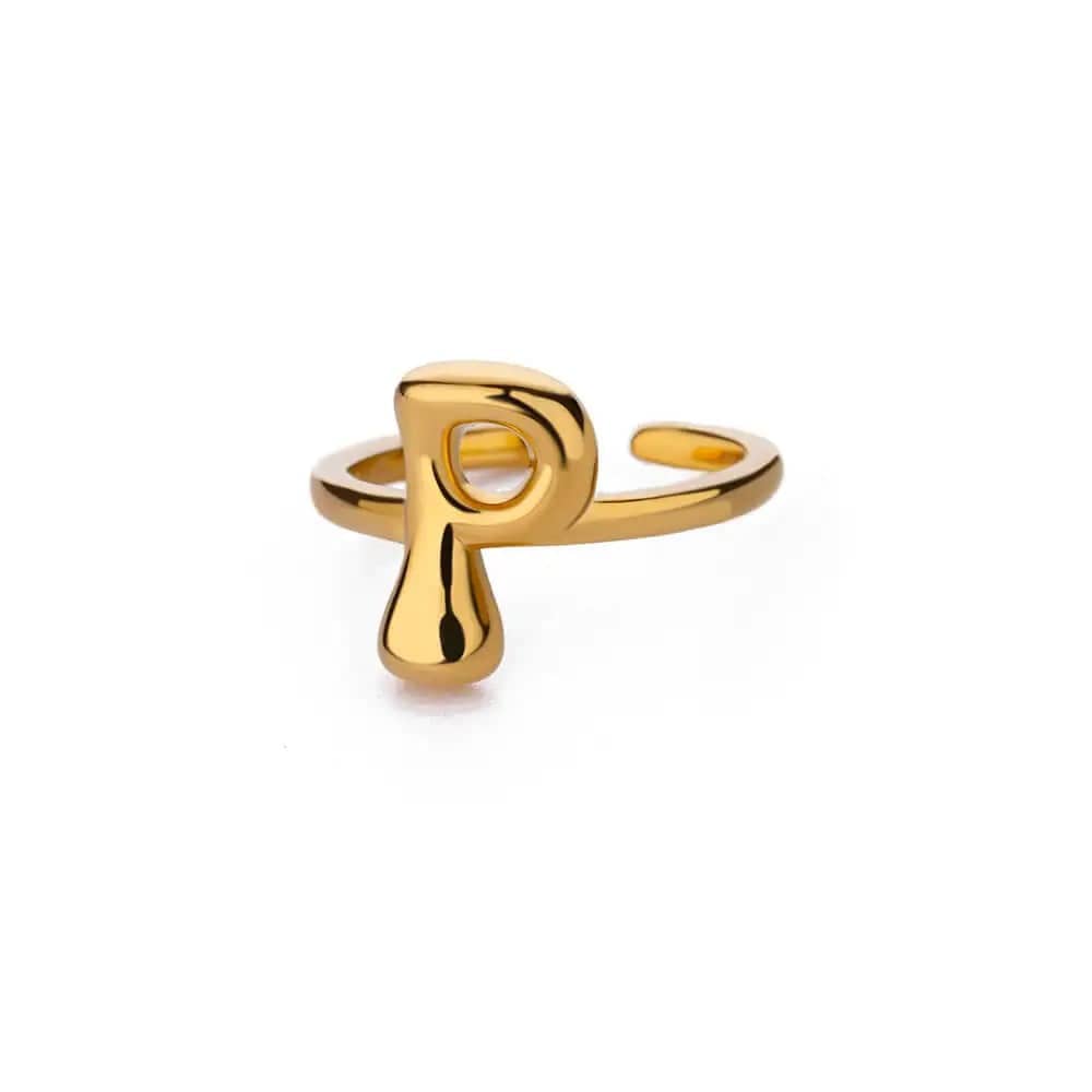 J'ador Paris Rings Gold / P Initial Chunky Ring