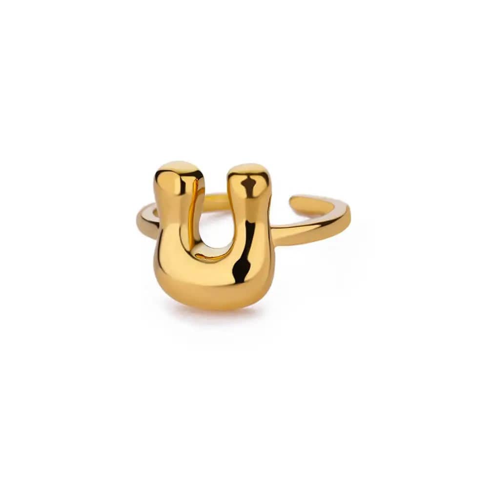 J'ador Paris Rings Gold / U Initial Chunky Ring