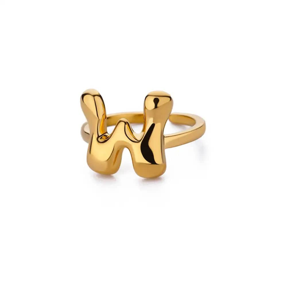 J'ador Paris Rings Gold / W Initial Chunky Ring