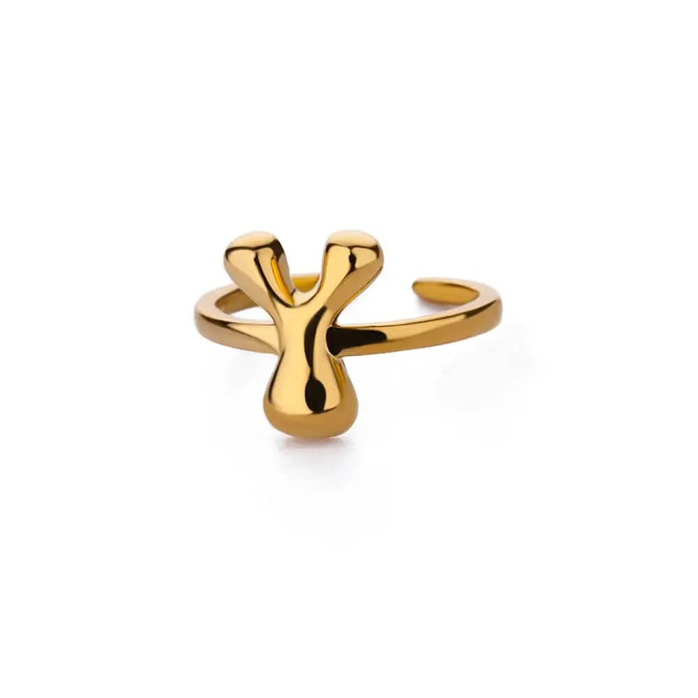 J'ador Paris Rings Gold / Y Initial Chunky Ring