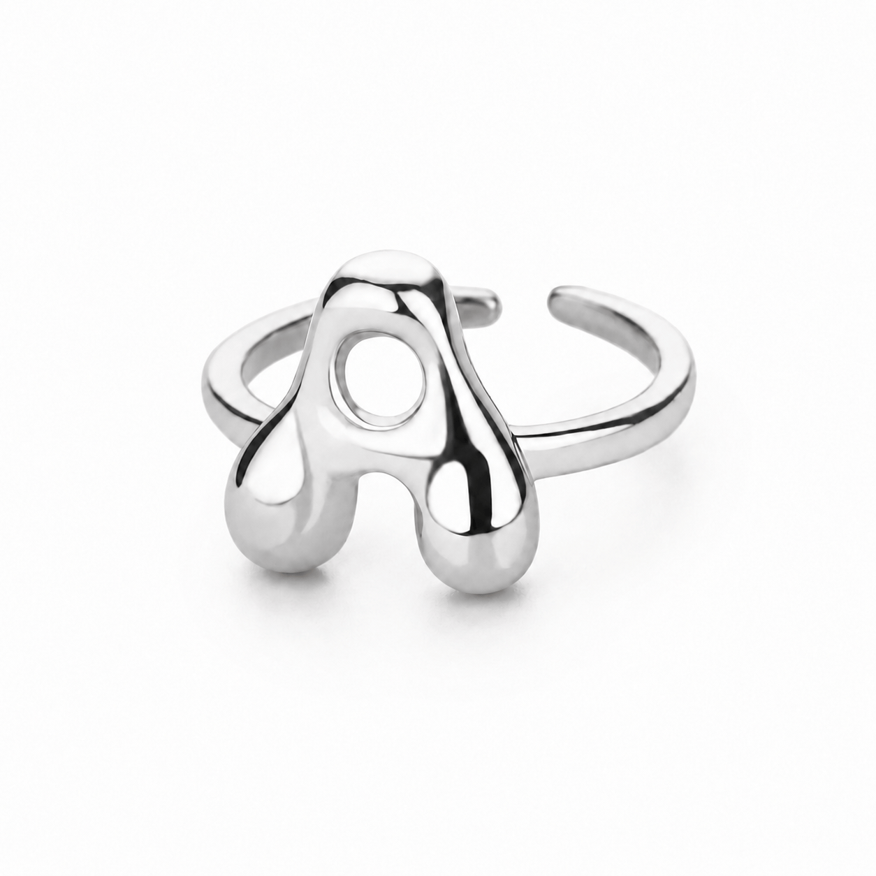J'ador Paris Rings Silver / A Initial Chunky Ring