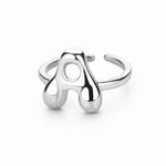 J'ador Paris Rings Silver / A Initial Chunky Ring