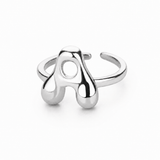 J'ador Paris Rings Silver / A Initial Chunky Ring